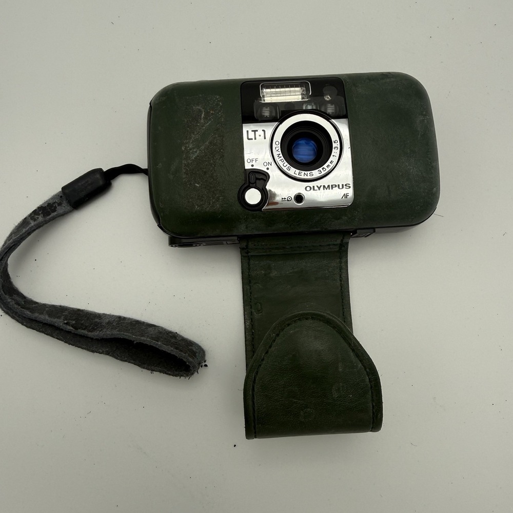 Vintage Olympus LT-1 Quartzdate 35mm Film Camera Green 35mm f/3.5 AF